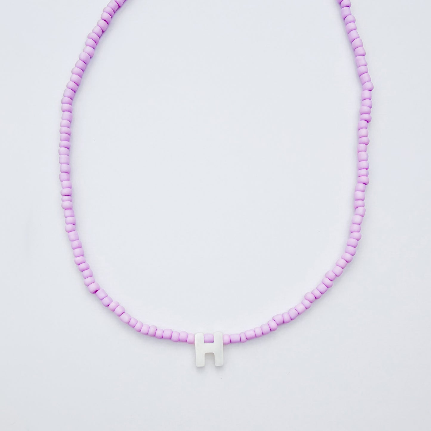 Catalina Mother of Pearl Initial Beaded Necklace