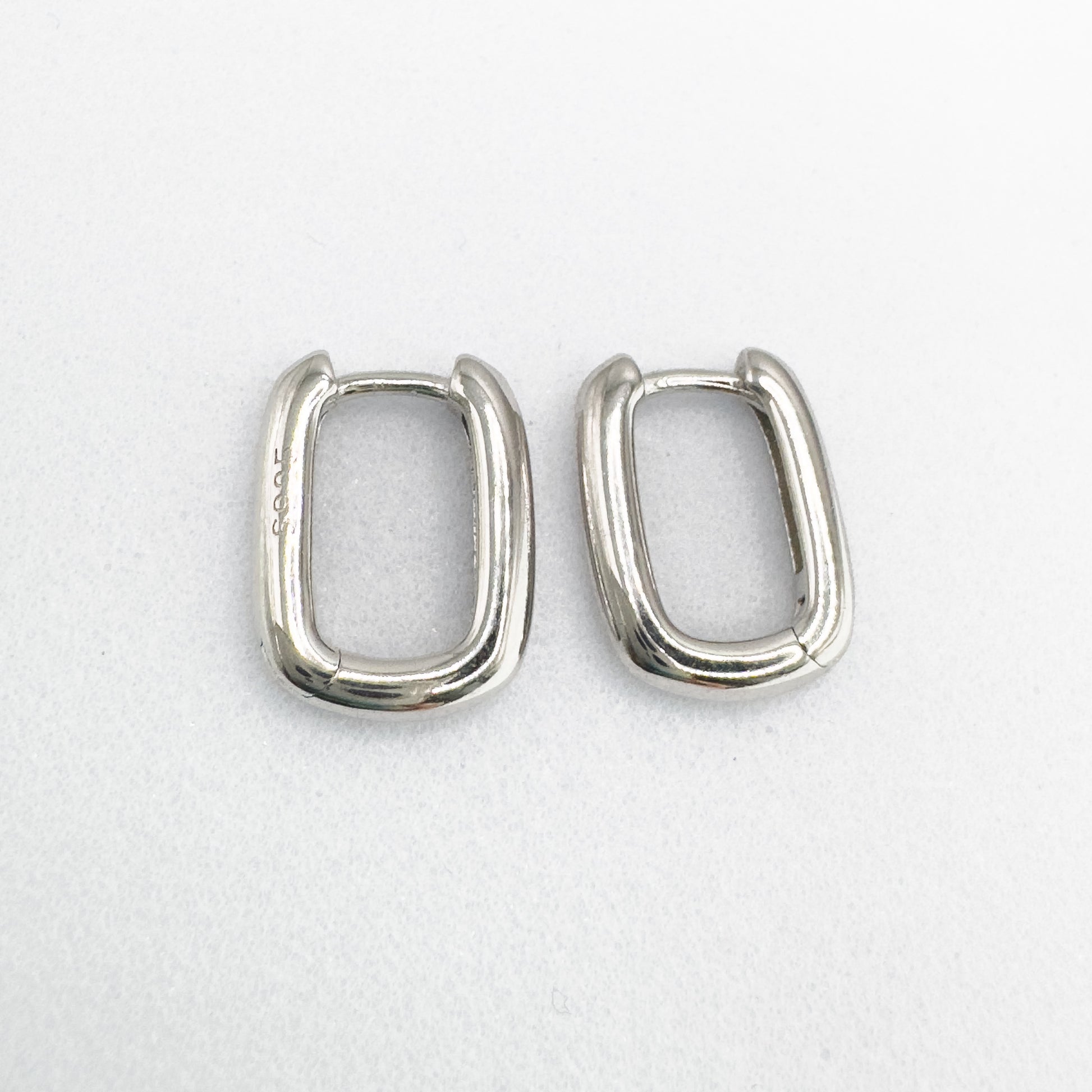 Clem Sterling Silver Oval Small Hoop Earrings