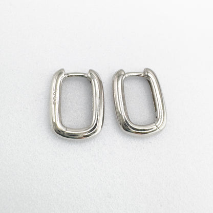 Clem Sterling Silver Oval Small Hoop Earrings