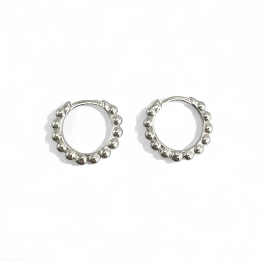 Cora White Gold Huggie Hoop Earrings