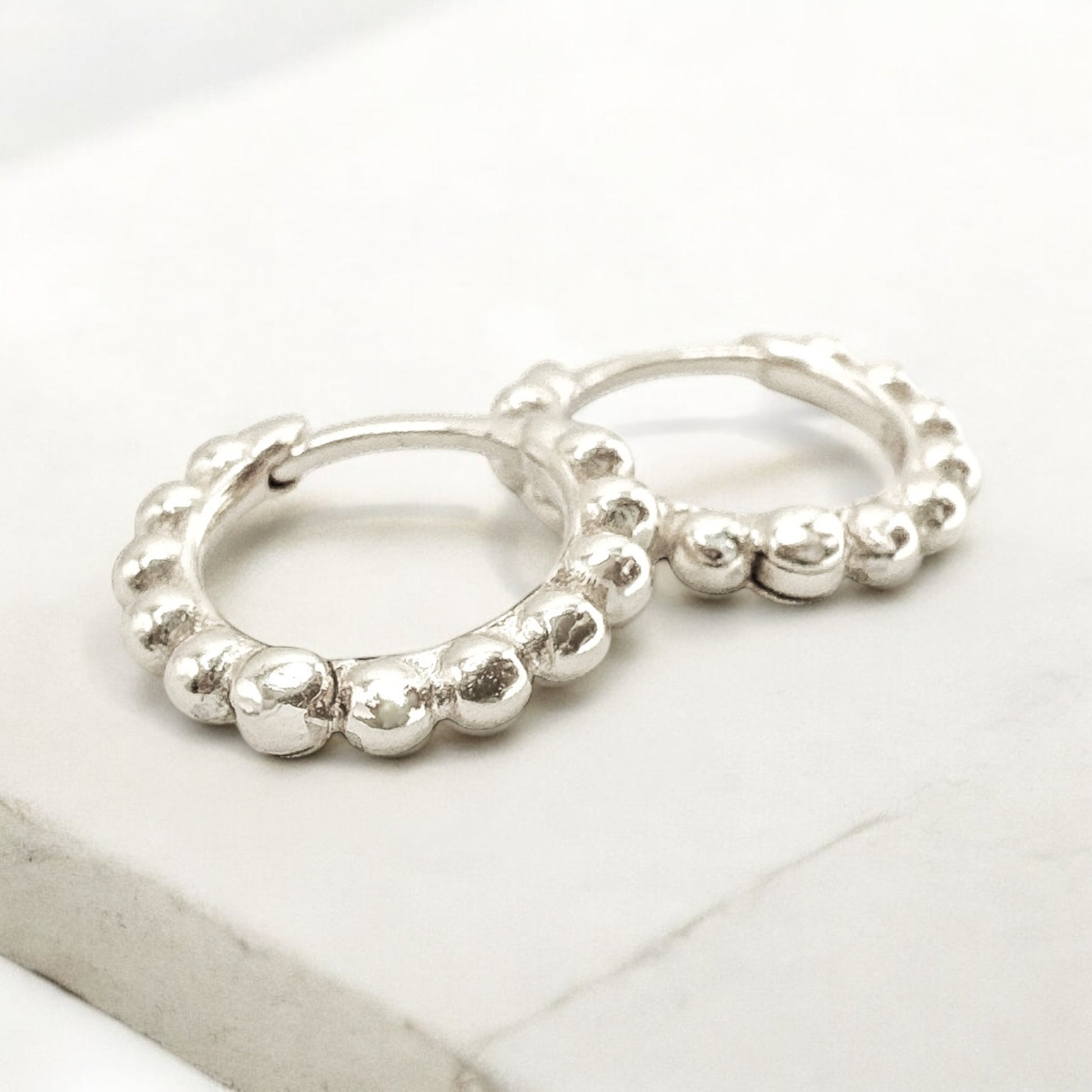 Cora White Gold Huggie Hoop Earrings