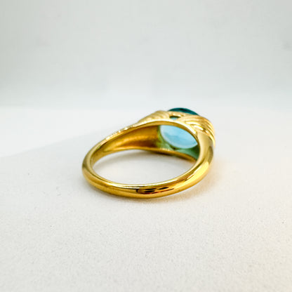 Saffy Blue Gemstone Statement Ring