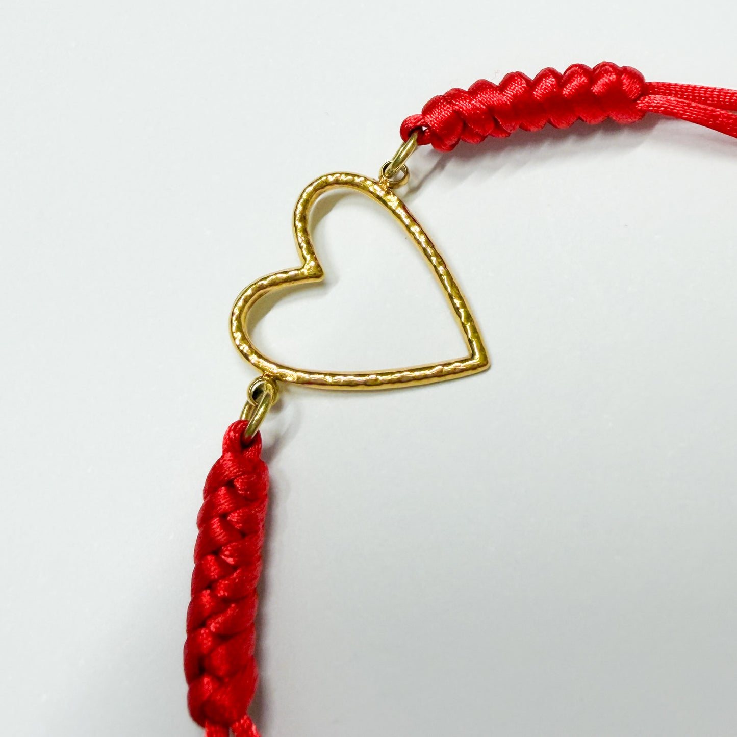 Palma Red Cord Slider Bracelet with Gold Heart