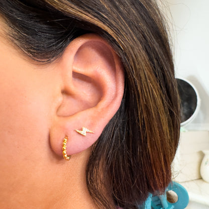Cora Gold Vermeil Bobble Huggie Hoop Earrings - Razzle and Rose Jewellery