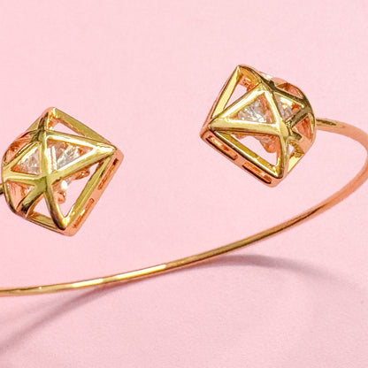 Diamond Shape Gold Bangle Bracelet