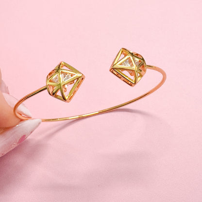 Diamond Shape Gold Bangle Bracelet