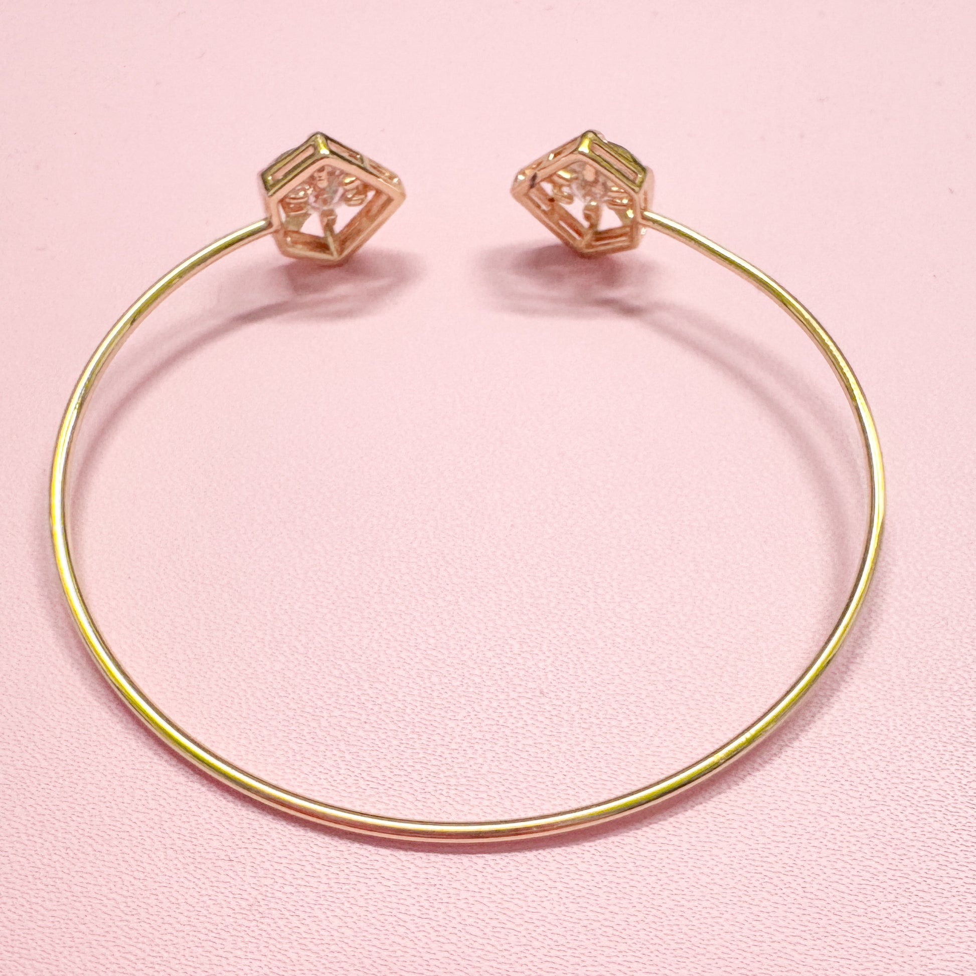 Diamond Shape Gold Bangle Bracelet