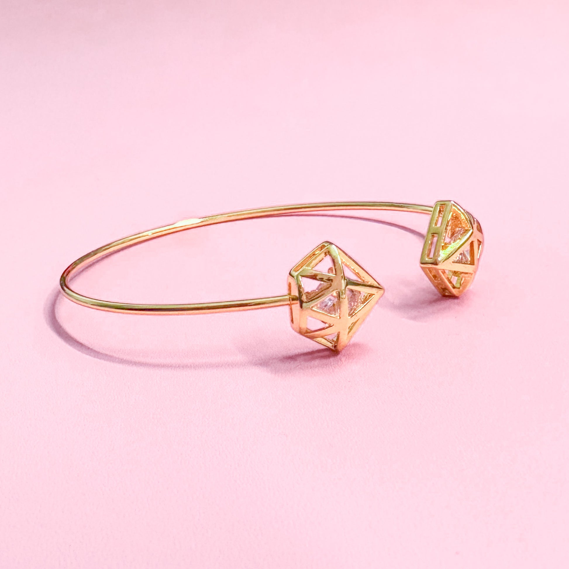 Diamond Shape Gold Bangle Bracelet