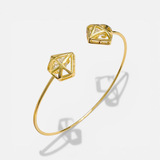 Diamond Shape Gold Bangle Bracelet