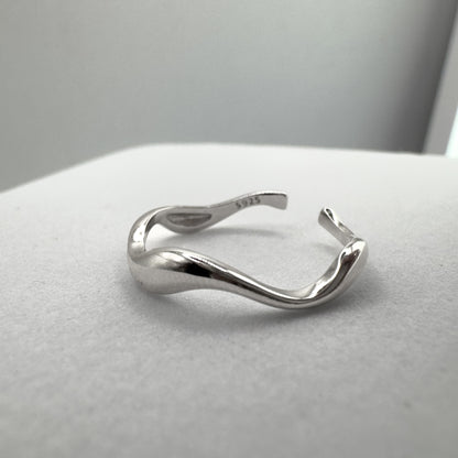 Izzy Sterling Silver Wave Ring | Adjustable - Razzle and Rose Jewellery