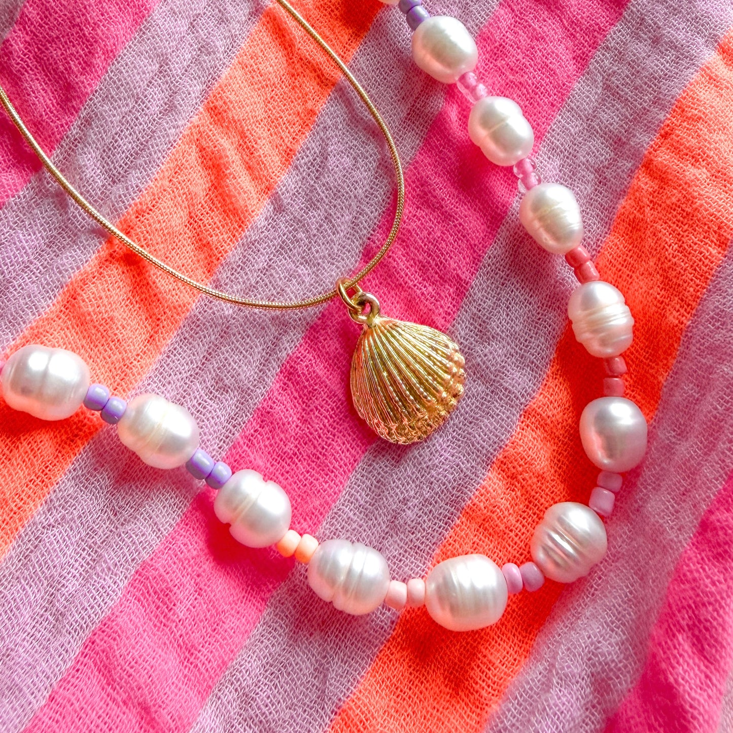 Maldives Sunset Beaded Pearl Necklace