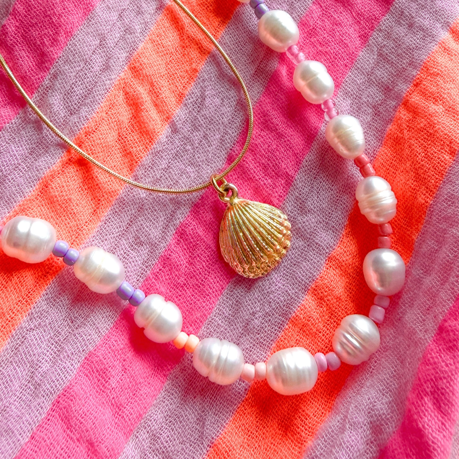 Maldives Sunset Beaded Pearl Necklace