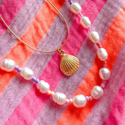 Maldives Sunset Beaded Pearl Necklace