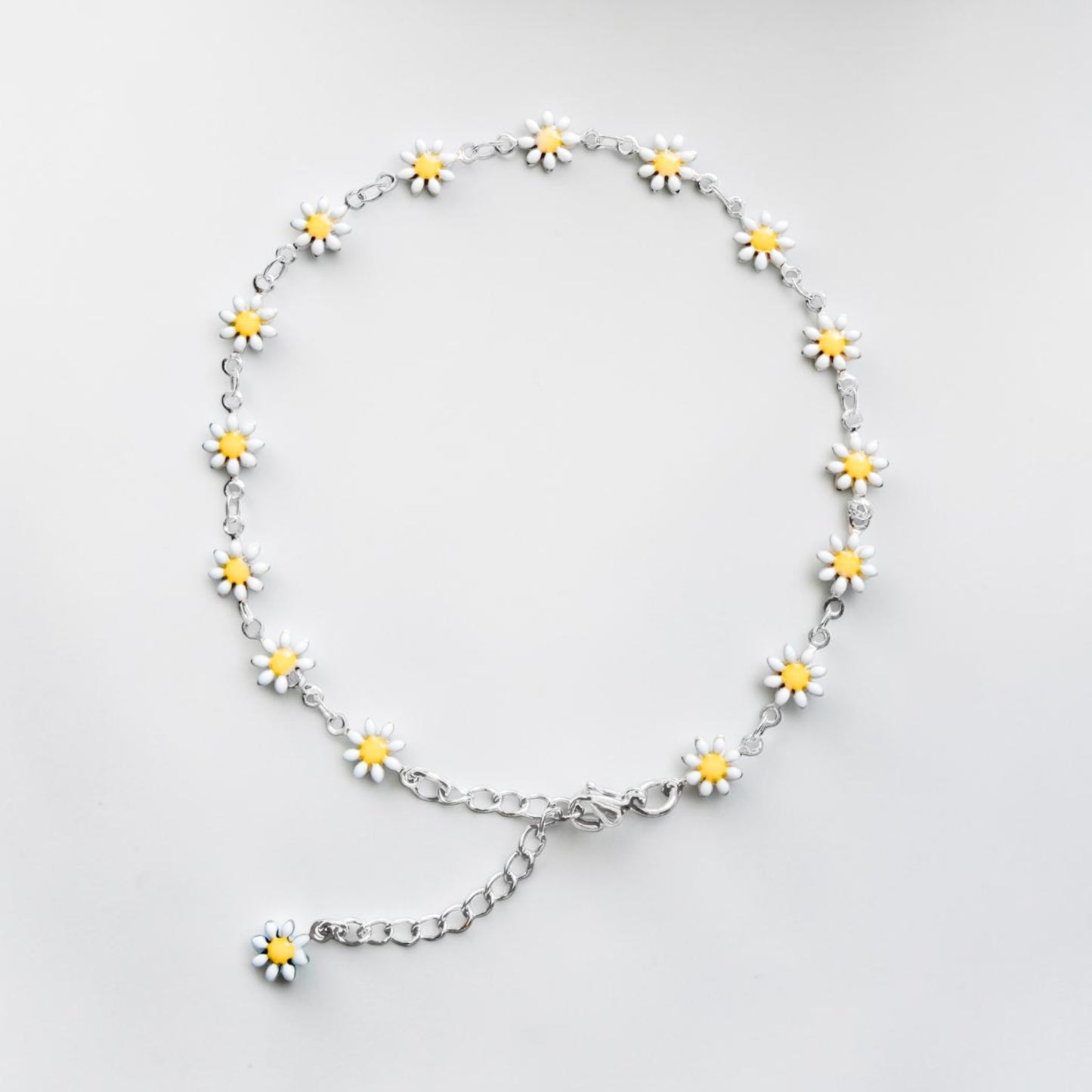 The Flora Silver Jewellery Bundle | Daisy Chain Necklace, Bracelet, Anklet + Earrings