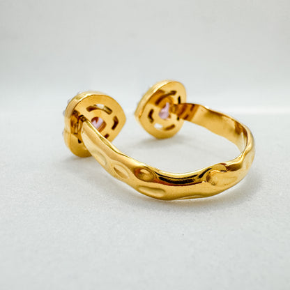 Callie Pink Pearl Gemstone Ring | Adjustable