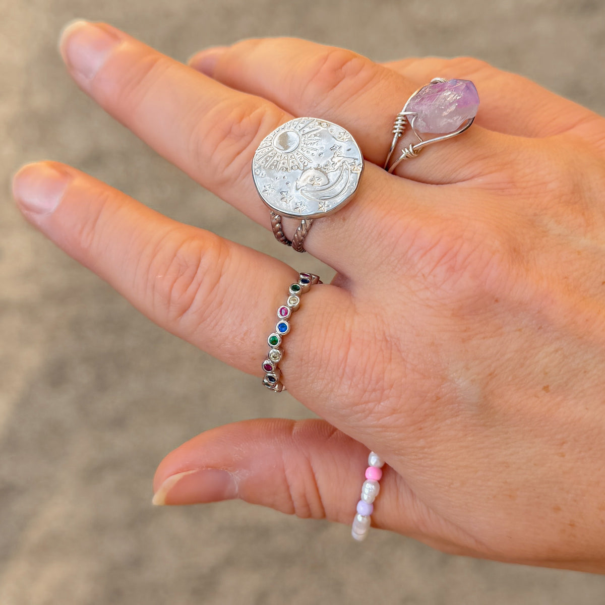 Carla Silver Rainbow Ring
