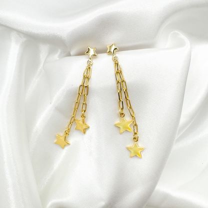 Hannah Gold Star Statement Drop Earrings - Razzle and Rose Jewellery