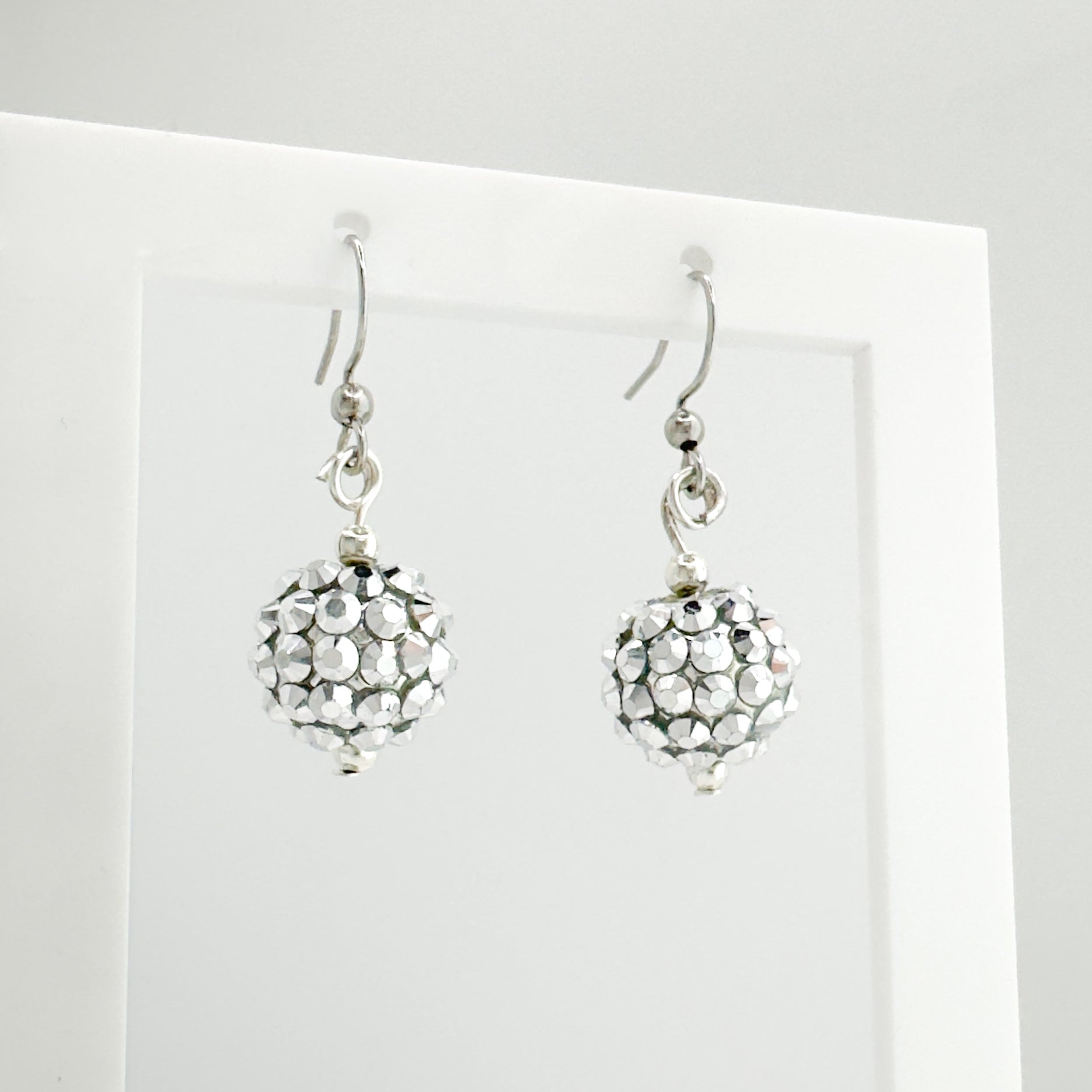 Roxie Silver Disco Ball Party Earrings Default Title Drop Earrings Razzle and Rose