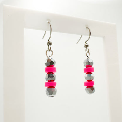 Kay Disco Hot Pink Drop Earrings - Razzle and Rose Jewellery