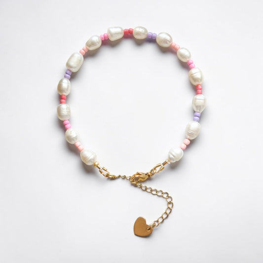 Maldives Sunset Beaded Pearl Anklet