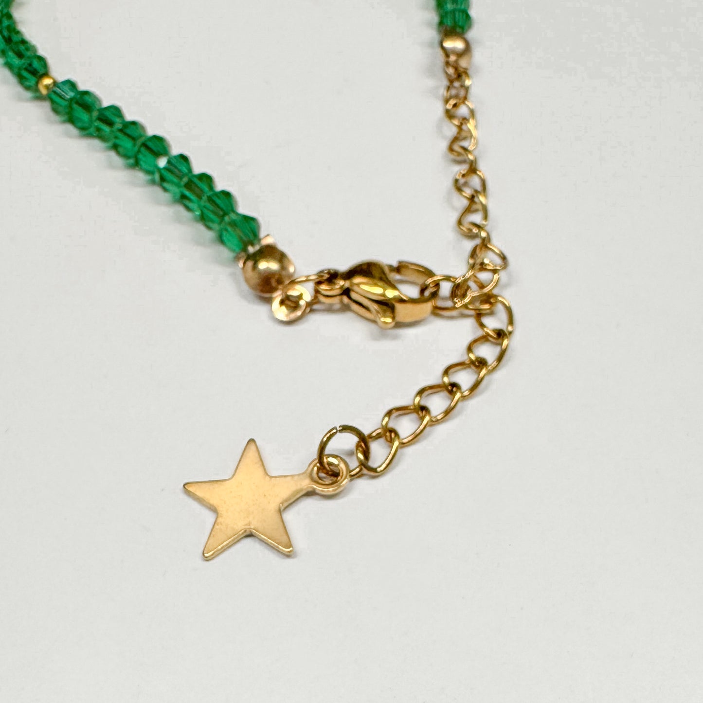 Emerald Green Crystal Bracelet with Gemstones