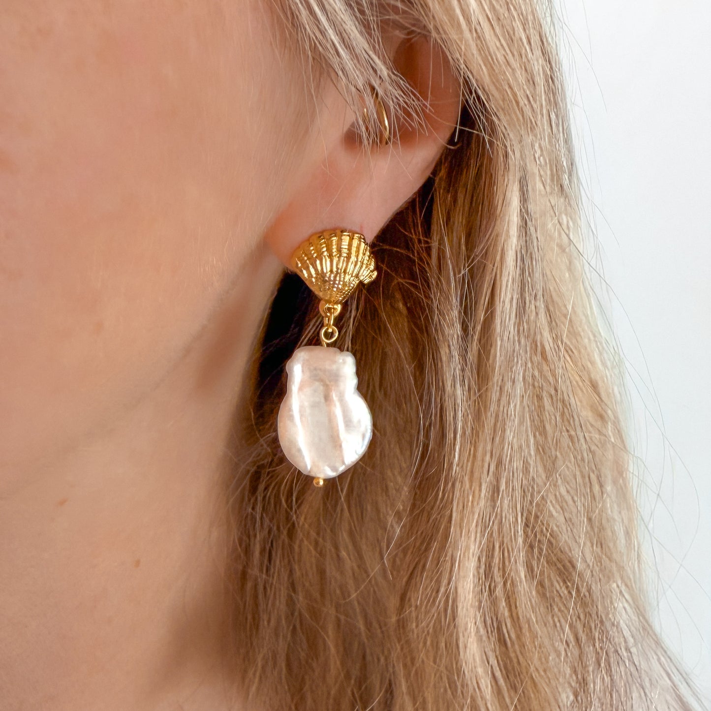 Portofino Chunky Pearl Shell Statement Earrings