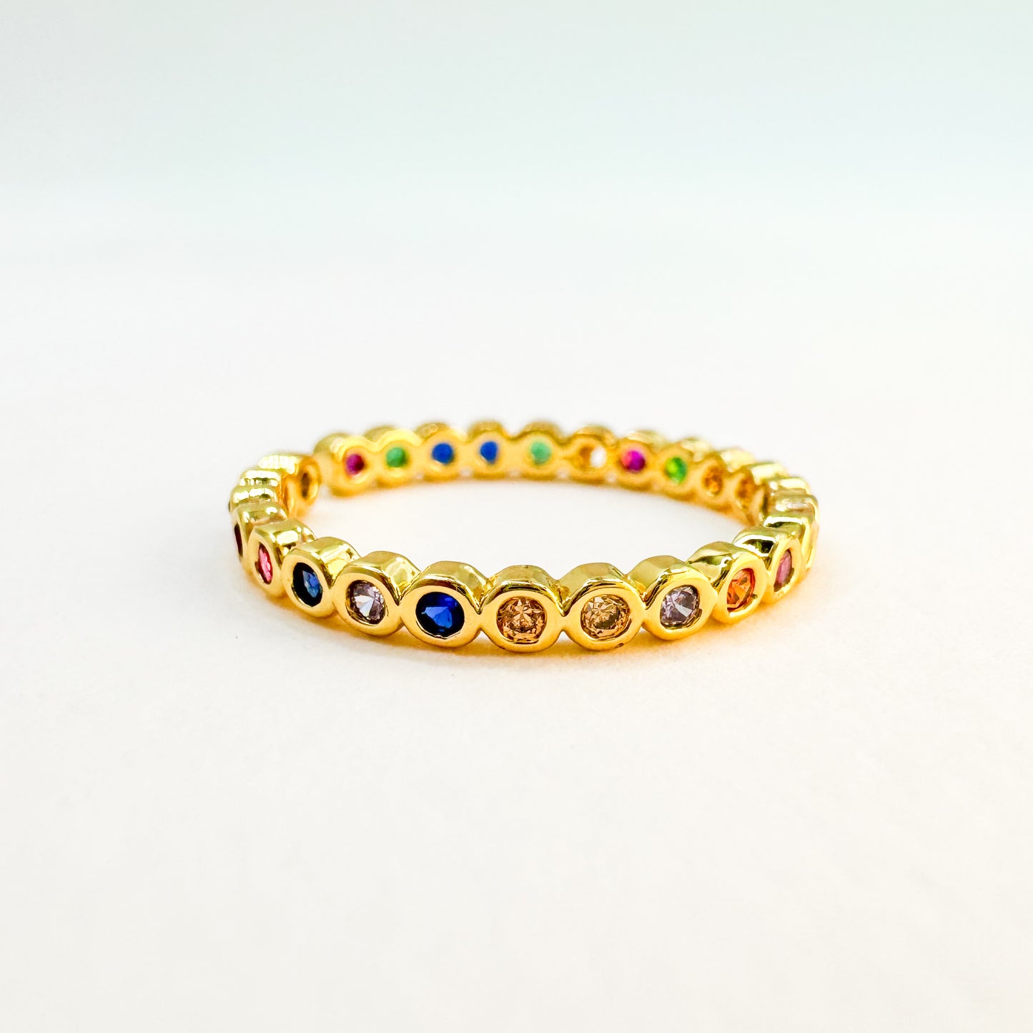 Joy Rainbow Gemstone Ring | Adjustable