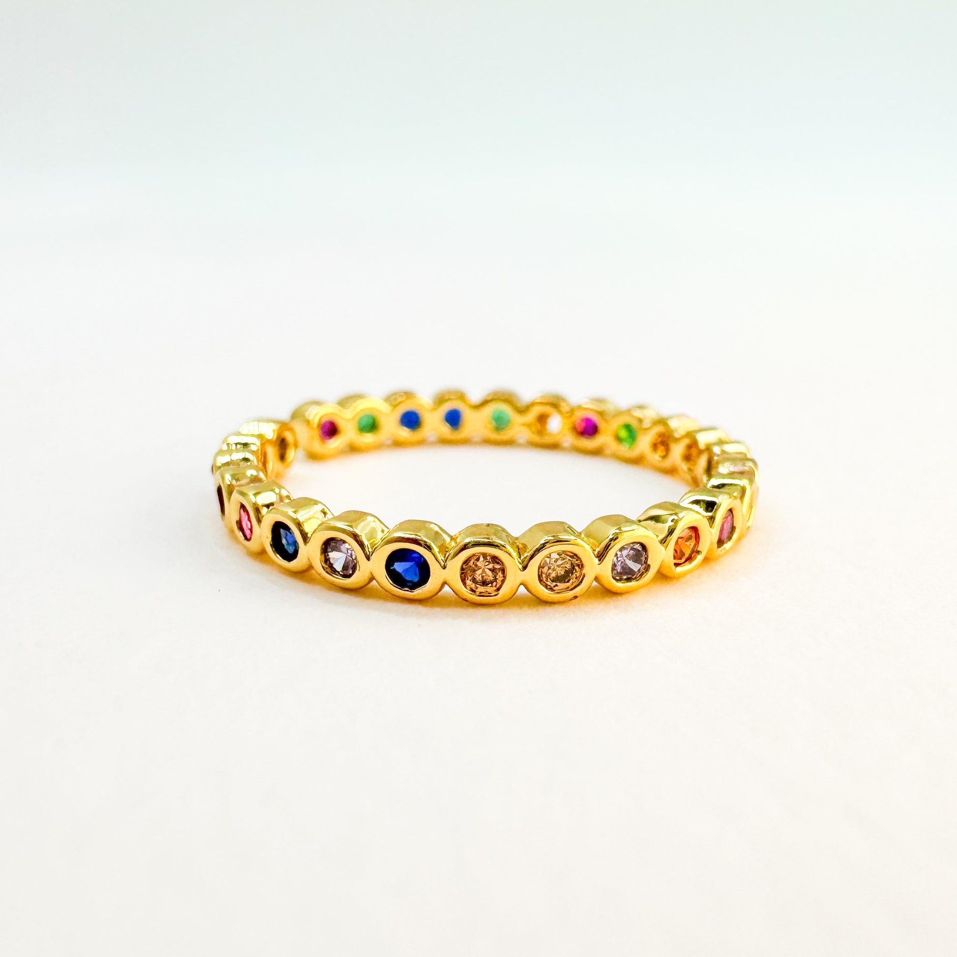 Joy Rainbow Gemstone Ring | Adjustable