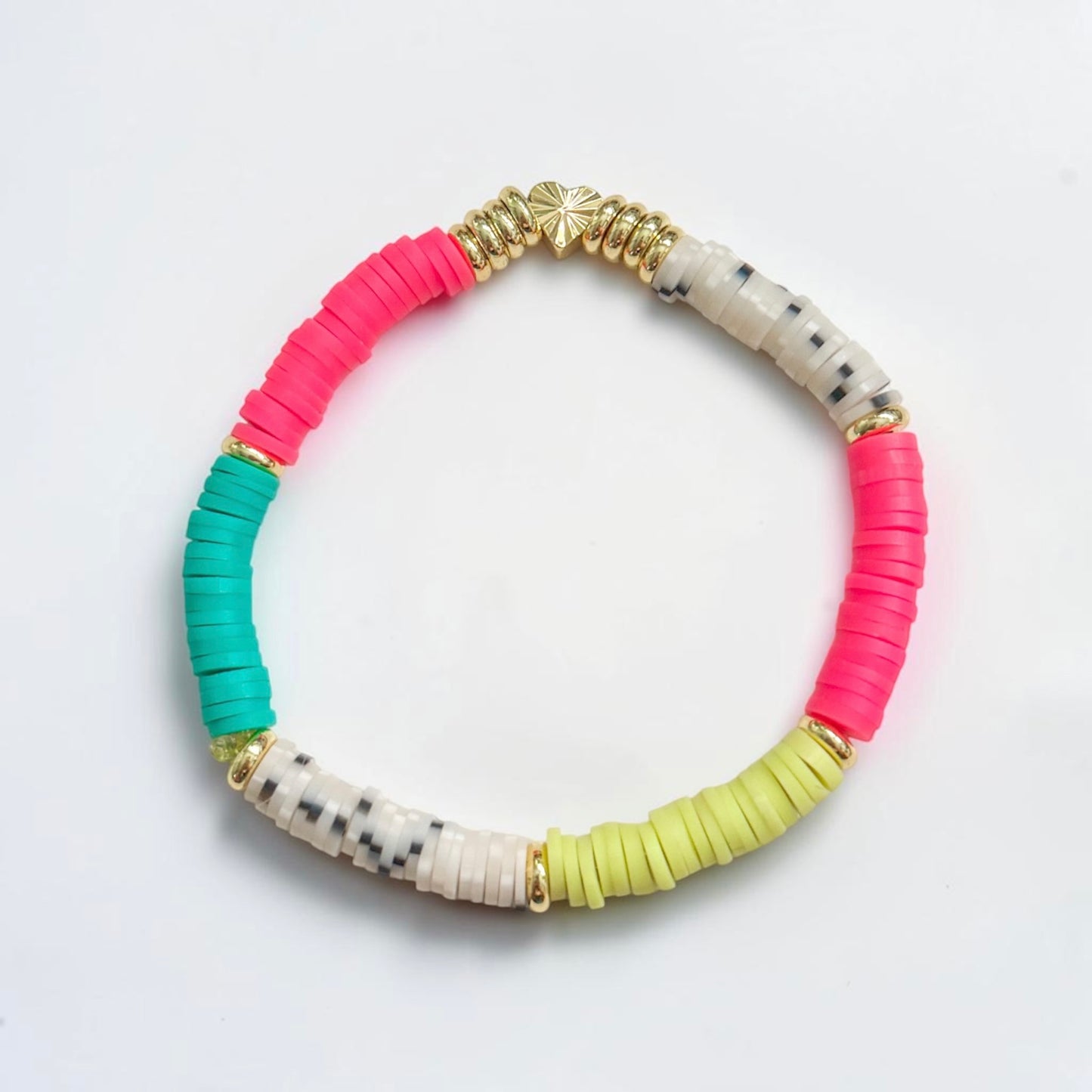 Neon Stretch Heishi Bracelet | Adjustable Fit