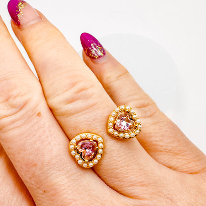 Callie Pink Pearl Gemstone Ring | Adjustable