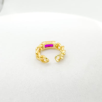 Priya Gold Vermeil Pink Gemstone Ear Cuff - Razzle and Rose Jewellery