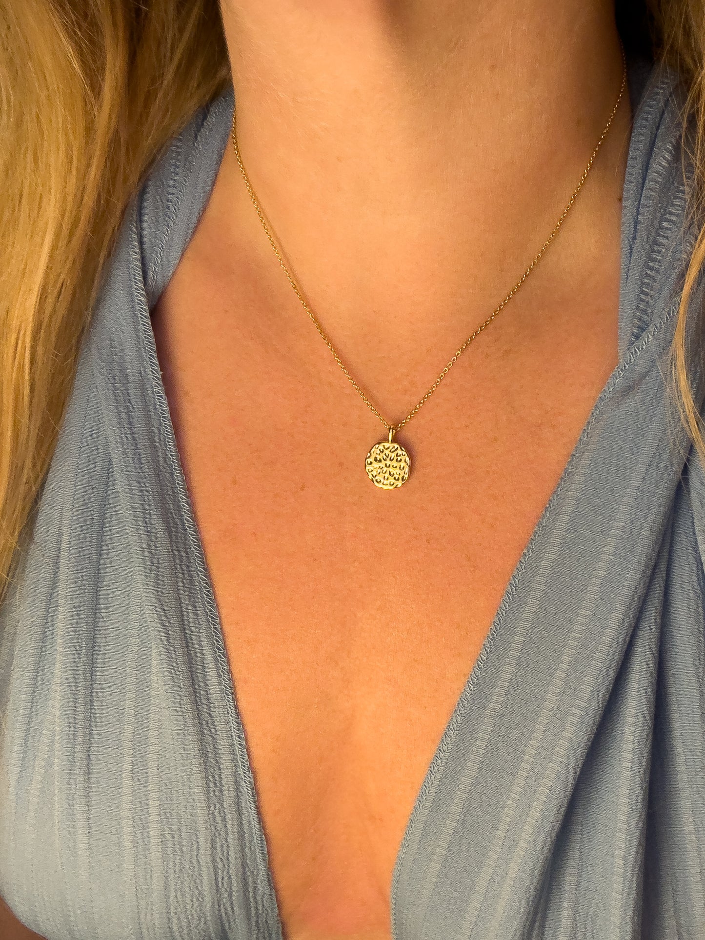 Freya Gold Reversible Pendant Necklace | White