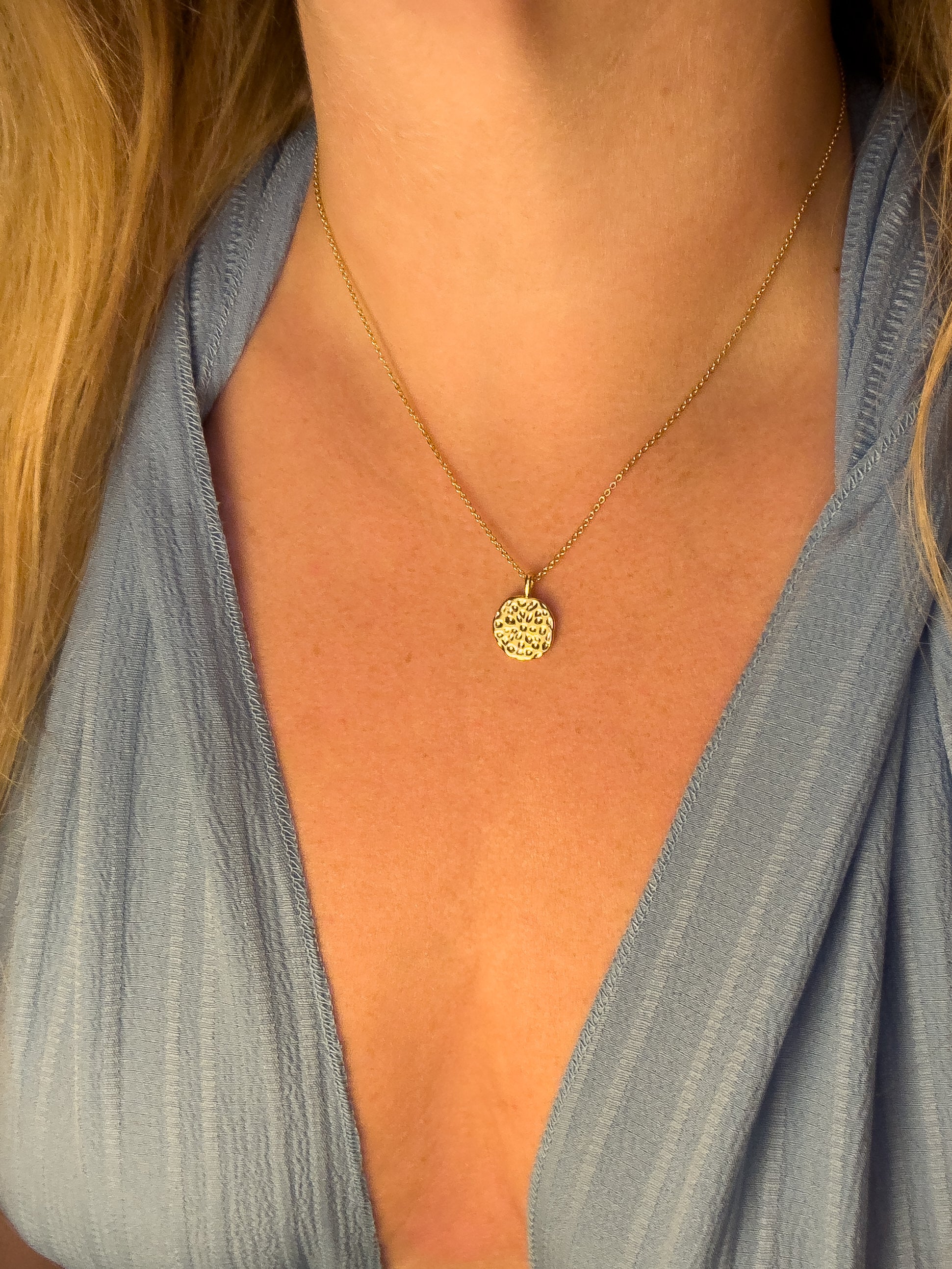 Freya Gold Reversible Pendant Necklace | White
