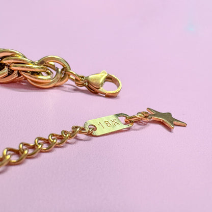 Gold Half Pearl Half Chain Bracelet