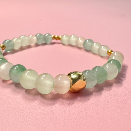 Green Glass Bead Bracelet