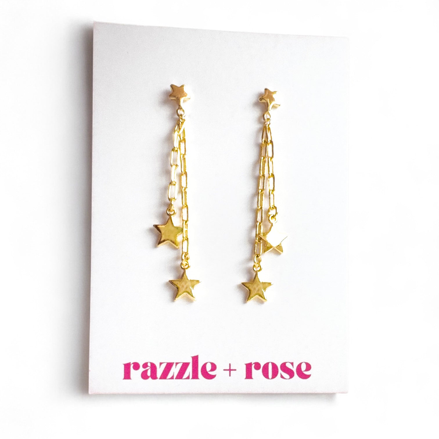 Hannah Gold Star Statement Drop Earrings