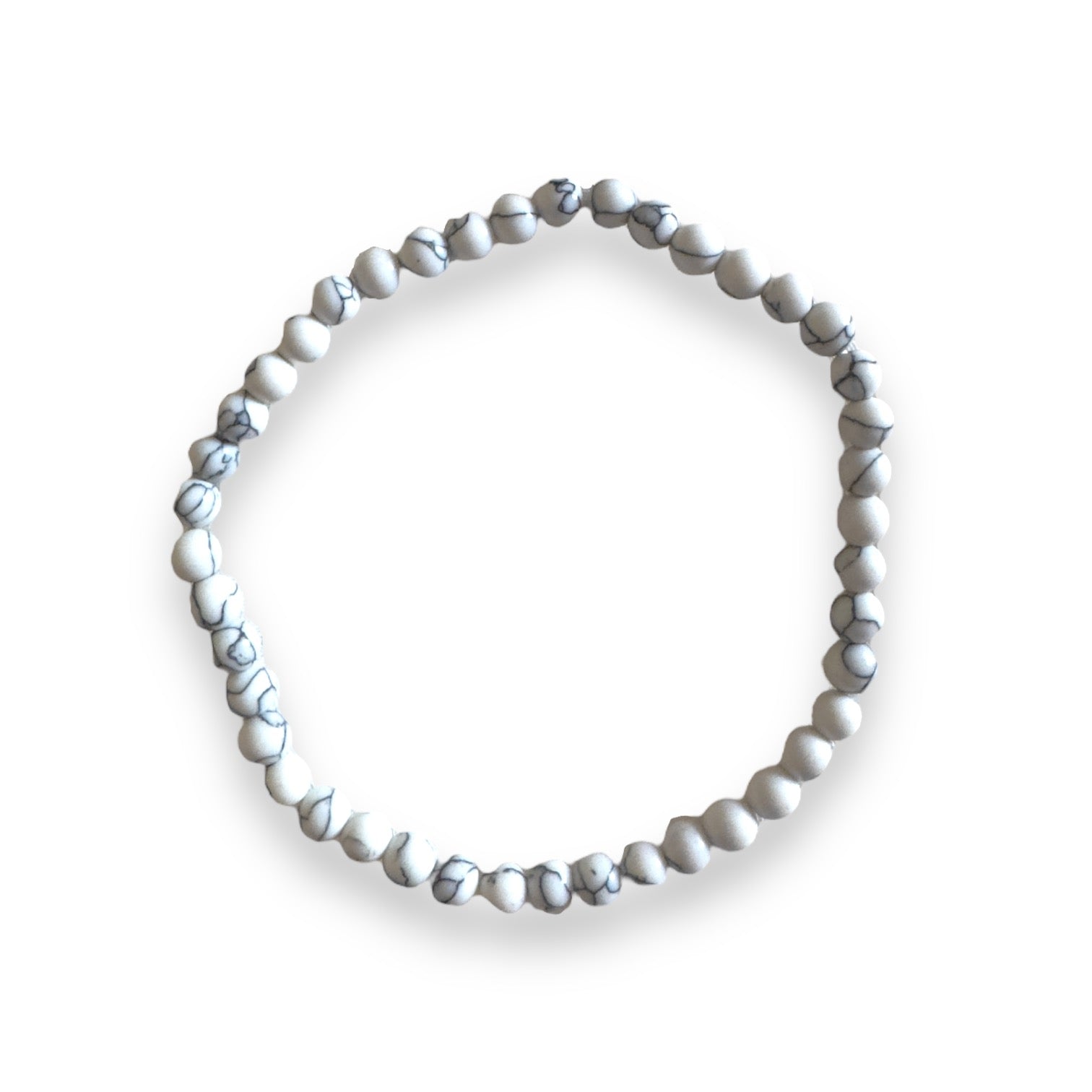 Harper White Howlite Gemstone Bead Bracelet | Adjustable