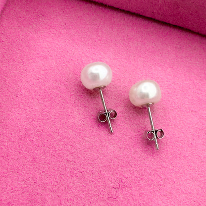Hope Sterling Silver Freshwater Pearl Stud Earrings