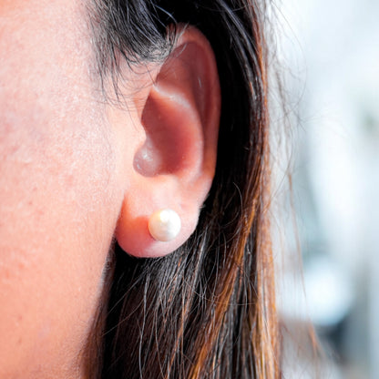 Hope Sterling Silver Freshwater Pearl Stud Earrings