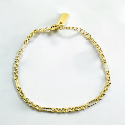 Sydney Gold Fine Figaro Chain Bracelet - Razzle and Rose Jewellery