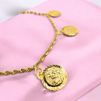 Verona Gold Coin Charm Bracelet