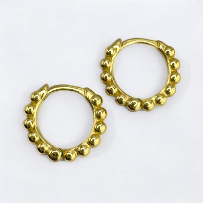 Cora Gold Vermeil Bobble Huggie Hoop Earrings - Razzle and Rose Jewellery