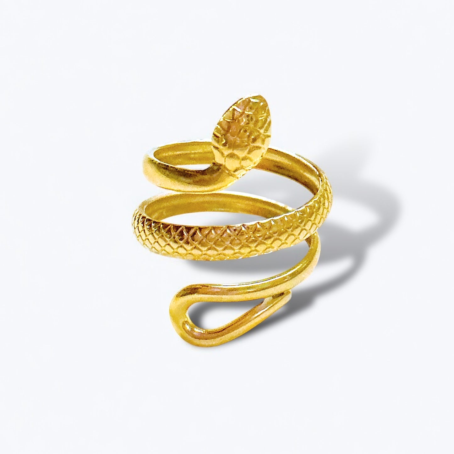 Maya Textured Adjustable Gold Snake Ring Default Title Rings Razzle and Rose