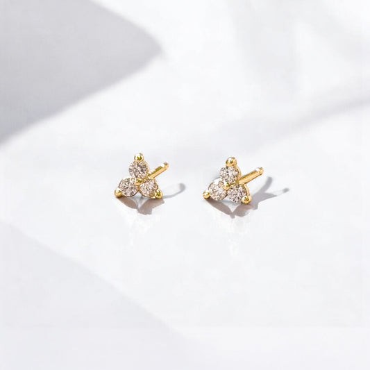 Olivia CZ Gemstone Gold Star Stud Earrings Default Title Stud Earrings Razzle and Rose