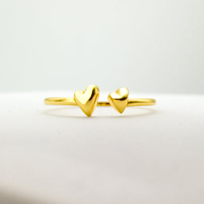 The Gold Heart Gift Set | Ring + Initial Necklace Bundle - Save 20%