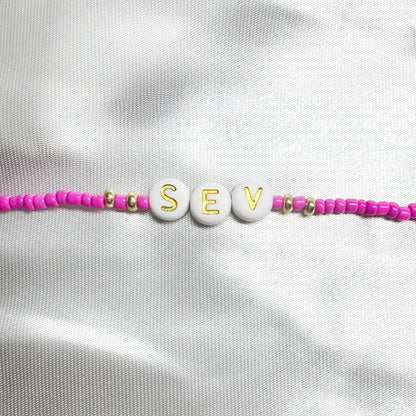 Remi Personalised Name Bead Bracelet - Razzle and Rose Jewellery