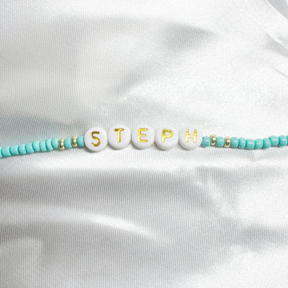 Remi Personalised Name Bead Bracelet - Razzle and Rose Jewellery