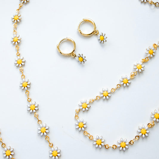 The Flora Jewellery Bundle | Daisy Chain Necklace, Bracelet, Anklet + Earrings