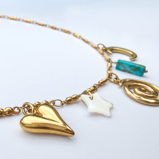 Ibiza Gold Charm Necklace