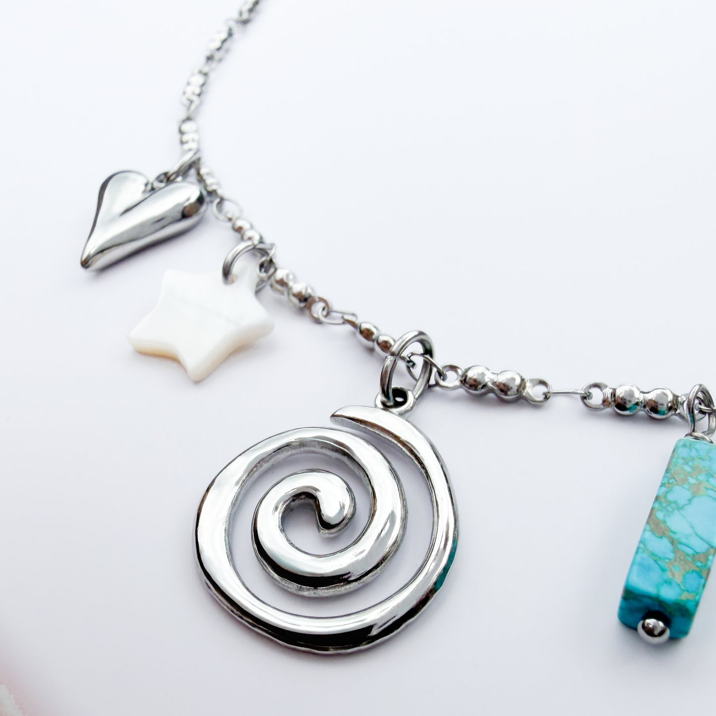 Ibiza Silver Charm Necklace